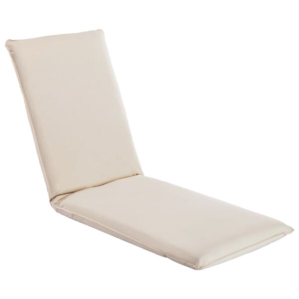 vidaXL Chaise longue pliable Tissu Oxford Blanc cr&egrave;me