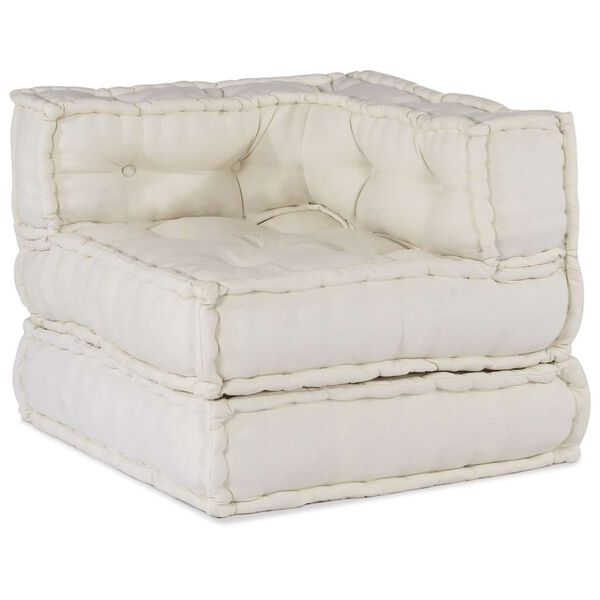 vidaXL Canap&eacute; modulaire cr&egrave;me 70x70x54 tissu
