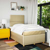 vidaXL Sommier &agrave; lattes de lit avec matelas Cr&egrave;me 120x200 cm Tissu