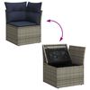 vidaXL Salon de jardin avec coussins 8 pcs gris r&eacute;sine tress&eacute;e acacia