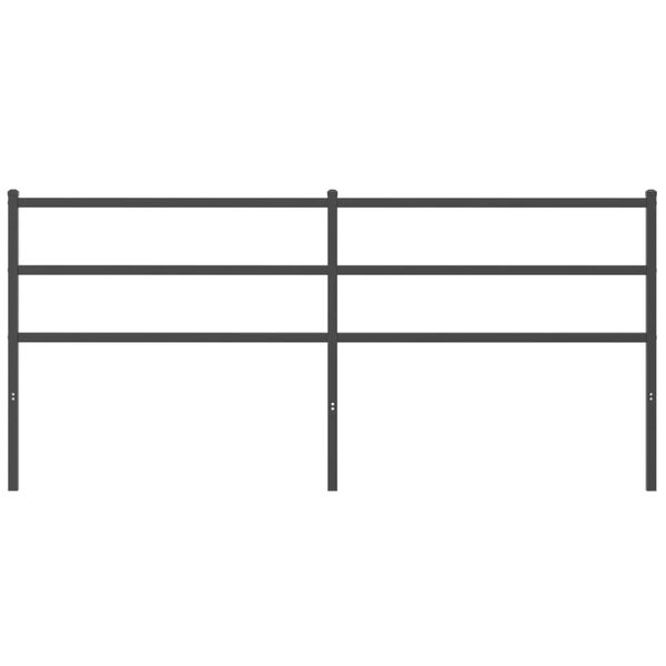 vidaXL T&ecirc;te de lit de remplacement m&eacute;tal noir 193 cm