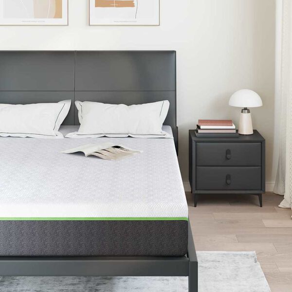 vidaXL Matelas Blanc et Gris 140 x 200 cm Tissu jacquard