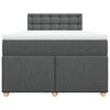 vidaXL Sommier &agrave; lattes de lit avec matelas gris fonc&eacute; 120x190cm tissu