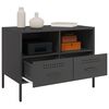 vidaXL Meubles TV 2 pcs noir 68x39x50,5 cm acier