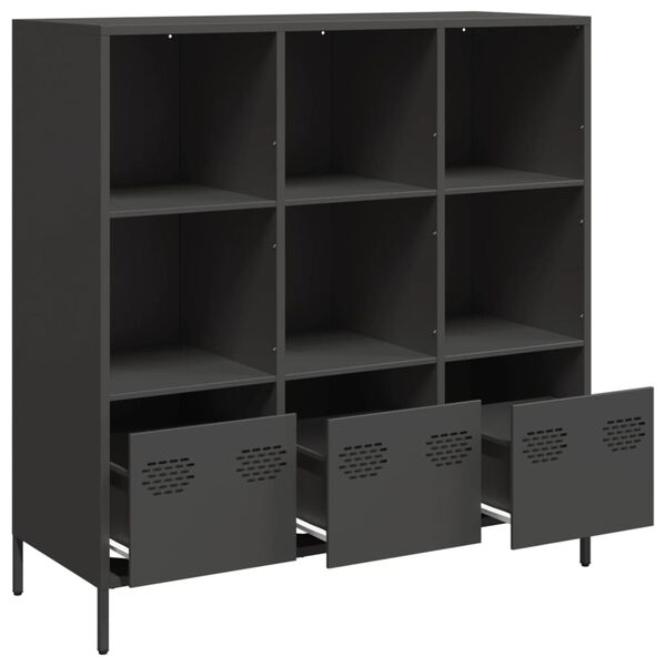 vidaXL Buffet haut noir 101,5x39x103,5 cm acier