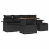 vidaXL Ensemble de canap&eacute; de jardin 6 pcs Noir polyrotin