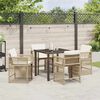 vidaXL Ensemble de salle &agrave; manger pour jardin 5 pcs Beige polyrotin