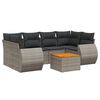 vidaXL Salon de jardin avec coussins 7 pcs gris r&eacute;sine tress&eacute;e