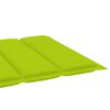 vidaXL Chaise longue avec coussin vert vif Bois de teck solide