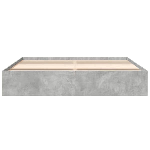 vidaXL Cadre de lit sans matelas gris b&eacute;ton 180x200 cm