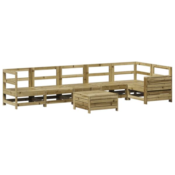 vidaXL Salon de jardin 7 pcs bois de pin impr&eacute;gn&eacute;