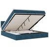 VidaXL Cadre de lit ottoman avec matelas bleu fonc&eacute; 180x200 cm velours