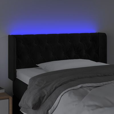 vidaXL Tête de lit à LED Noir 103x16x78/88 cm Velours