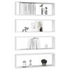 vidaXL &Eacute;tag&egrave;res cube murales 4pcs Blanc 80x15x26,5cm bois d'ing&eacute;nierie