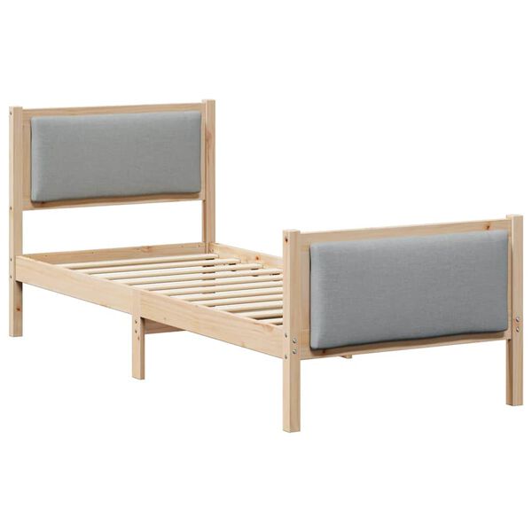 vidaXL Cadre de lit avec t&ecirc;te de lit Gris clair 80 x 200 cm tissu
