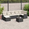 vidaXL Ensemble de canapé de jardin avec coussin 8 pcs Noir Poly rotin