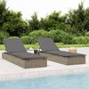 vidaXL Chaise longue 1 pc avec coussin gris 201x55x62cm r&eacute;sine tress&eacute;e