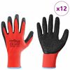 vidaXL Gants de Travail 12 pcs Rouge et Noir 9 / l Rev&ecirc;tement en latex