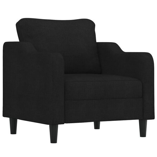 vidaXL Ensemble de canap&eacute;s 3 pcs avec coussins noir tissu