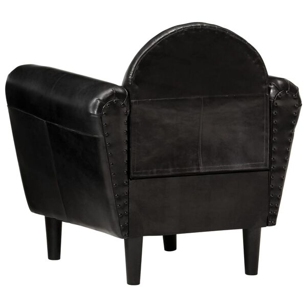 vidaXL Chaise cabriolet Noir 77x65x79 cm Cuir v&eacute;ritable