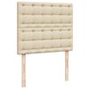 vidaXL Sommier &agrave; lattes de lit avec matelas cr&egrave;me 120x190 cm tissu