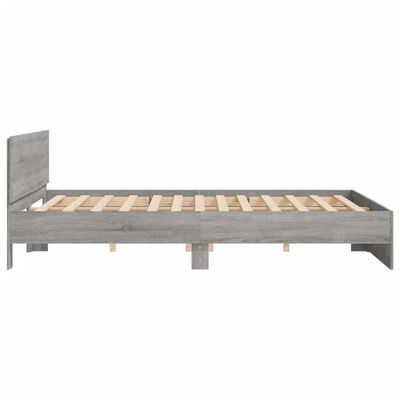 vidaXL Cadre de lit sans matelas sonoma gris 200x200 cm