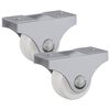 vidaXL Roulettes 2 pi&egrave;ces Blanc 42 x 11,5 x 29 mm Fer
