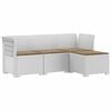 vidaXL Canap&eacute; de jardin 4 places avec coussins style rotin PP Blanc