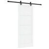 vidaXL Porte coulissante Blanc et noir 83 x 202 cm Bois de pin massif