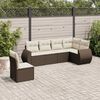 vidaXL Salon de jardin avec coussins 6 pcs marron r&eacute;sine tress&eacute;e