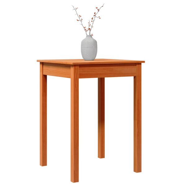 vidaXL Table &agrave; manger cire marron 55x55x75 cm bois massif de pin