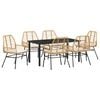 vidaXL Ensemble de salle &agrave; manger pour jardin 7 pc Marron polyrotin