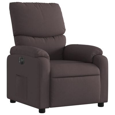 vidaXL Fauteuil inclinable électrique Marron foncé Tissu