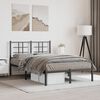 vidaXL Cadre de lit m&eacute;tal sans matelas avec t&ecirc;te de lit noir 120x190cm