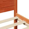 vidaXL Cadre de lit avec t&ecirc;te de lit Brun cire 135 x 190 cm Pin massif