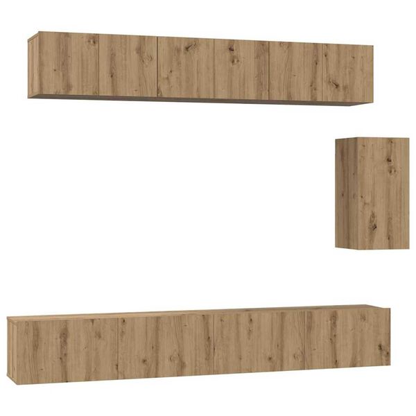 vidaXL Ensemble meuble TV 6 pcs ch&ecirc;ne artisanal 100 x 30 x 30 cm
