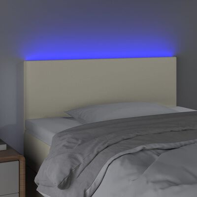 vidaXL Tête de lit à LED Crème 100x5x78/88 cm Similicuir