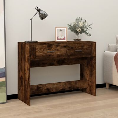 vidaXL Table console Chêne fumé 100x39x75 cm Bois d'ingénierie