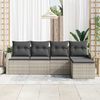 vidaXL Ensemble de Canap&eacute;s avec coussin 5 pcs Gris clair polyrotin