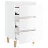 vidaXL Tables de chevet pieds en bois 2 pcs blanc brillant 40x35x69 cm