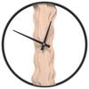 vidaXL Horloge murale marron &Oslash;35 cm fer et bois de ch&ecirc;ne