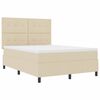 vidaXL Lit &agrave; ressorts avec matelas Cr&egrave;me 140 x 200 cm tissu