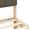 vidaXL Cadre de lit avec t&ecirc;te de lit rembourr&eacute;e Taupe 90 x 190 cm