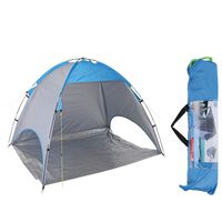 Probeach Tente de plage Bleu et gris 220x120x115 cm