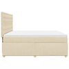 vidaXL Sommier &agrave; lattes de lit avec matelas Cr&egrave;me 200x200 cm Tissu