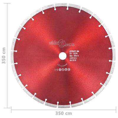 vidaXL Disque de coupe diamanté Acier 350 mm