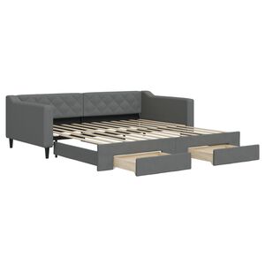 vidaXL Lit de jour avec gigogne et tiroirs sans matelas 100x200 cm