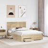 vidaXL Cadre de lit Ch&ecirc;ne Sonoma 135 x 190 cm Bois d'ing&eacute;nierie
