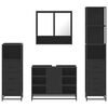 vidaXL Ensemble de meubles salle de bain 4 pcs noir bois d'ing&eacute;nierie