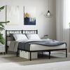 vidaXL Cadre de lit m&eacute;tal sans matelas avec t&ecirc;te de lit noir 120x200cm